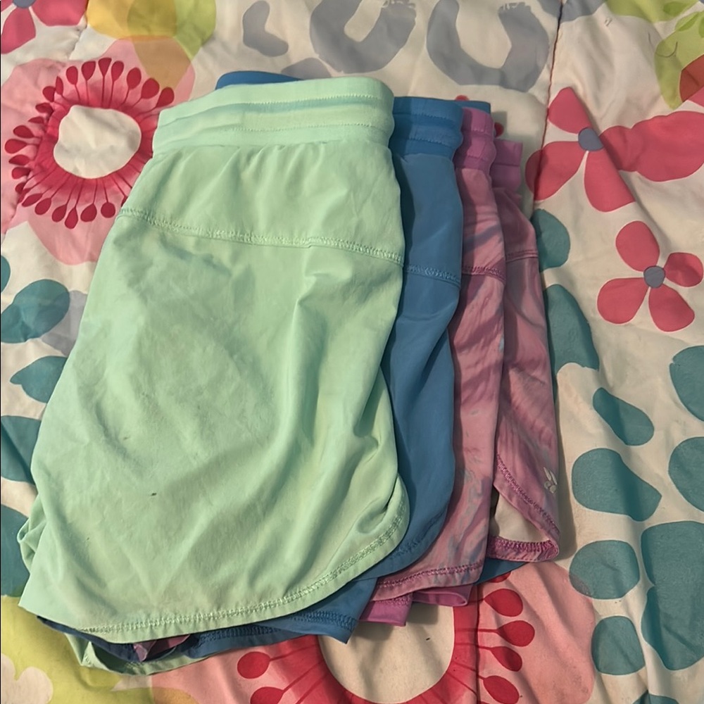 Double layer bundle/set/lot of Three Athletic Shorts in Pastel Colors